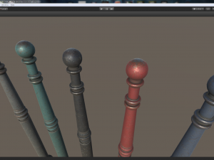 barrier bollard pack 1 v3 five color options low poly lods Model 3D