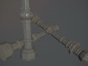 barrier bollard pack 2 v1 gray three texture options low poly lods 3D Модель