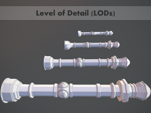 barrier bollard pack 2 v1 gray three texture options low poly lods 3D Модель