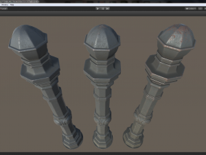 barrier bollard pack 2 v1 gray three texture options low poly lods 3D Модель