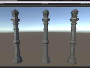 barrier bollard pack 2 v1 gray three texture options low poly lods 3D Модель