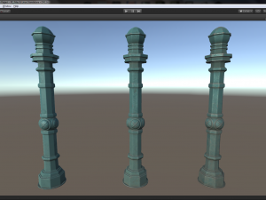 barrier bollard pack 2 v2 green three texture options low poly lods Model 3D