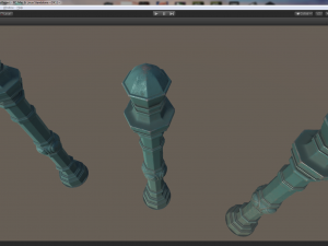 barrier bollard pack 2 v2 green three texture options low poly lods Model 3D