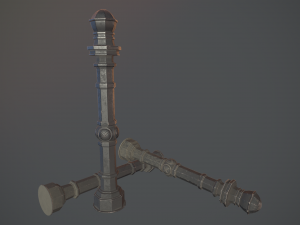 barrier bollard pack 2 v3 black three texture options low poly lods 3D Модель