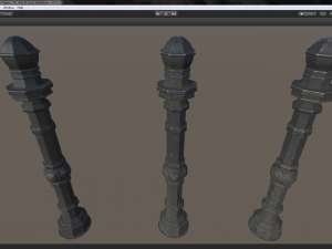 barrier bollard pack 2 v3 black three texture options low poly lods 3D Модель
