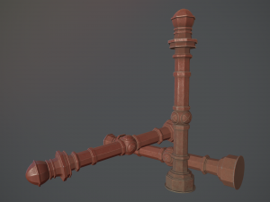 barrier bollard pack 2 v4 red three texture options low poly lods 3D मॉडल