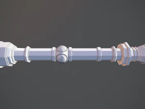 barrier bollard pack 2 v4 red three texture options low poly lods 3D Model