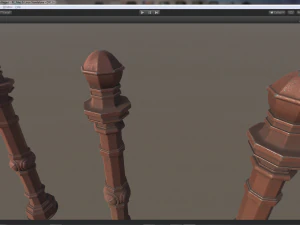 barrier bollard pack 2 v4 red three texture options low poly lods 3D Model