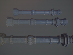 barrier bollard pack 2 v5 blue three texture options low poly lods Model 3D