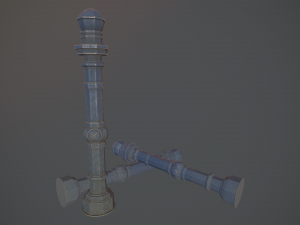 barrier bollard pack 2 v5 blue three texture options low poly lods Model 3D