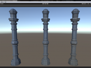 barrier bollard pack 2 v5 blue three texture options low poly lods Model 3D