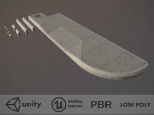 sidewalk - modular set 4 low poly 3D मॉडल
