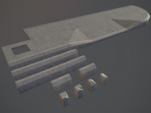 sidewalk - modular set 4 low poly 3D Model