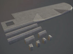 sidewalk - modular set 4 low poly 3D Model