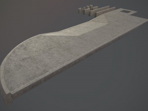 sidewalk - modular set 4 low poly 3D Model