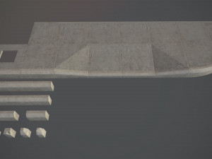 sidewalk - modular set 4 low poly 3D Model