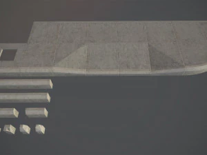 sidewalk - modular set 4 low poly 3D Model