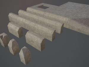 sidewalk - modular set 4 low poly 3D Model