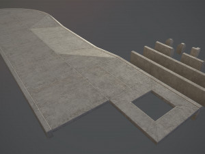 sidewalk - modular set 4 low poly 3D Model