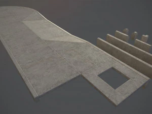 sidewalk - modular set 4 low poly 3D Model