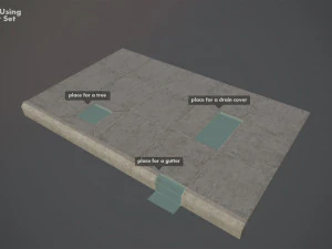 sidewalk - modular set 4 low poly 3D Model