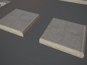 sidewalk - modular set 4 low poly 3D Model