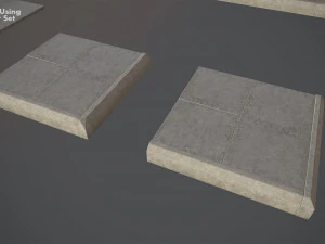 sidewalk - modular set 4 low poly 3D Model