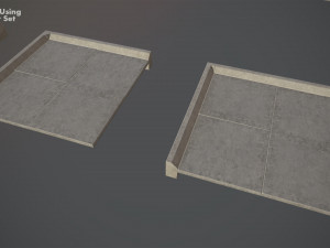 sidewalk - modular set 4 low poly 3D Model