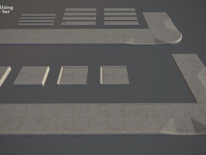 sidewalk - modular set 4 low poly 3D Model