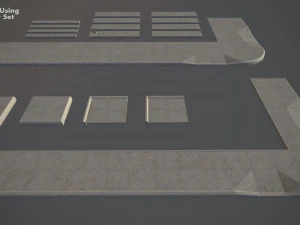 sidewalk - modular set 4 low poly 3D Model