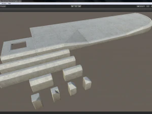 sidewalk - modular set 4 low poly 3D Model