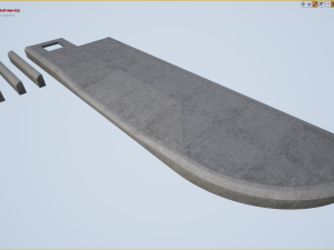 sidewalk - modular set 4 low poly 3D Model