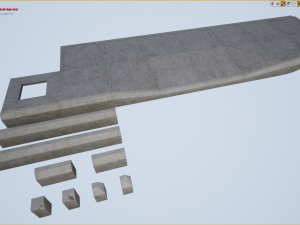 sidewalk - modular set 4 low poly 3D Model