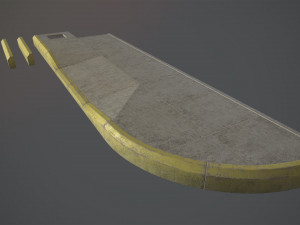 sidewalk - modular set 4 with yellow curb low poly 3D Модель