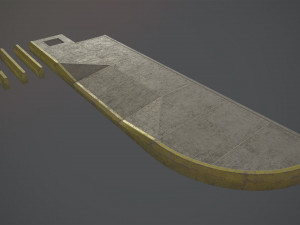 sidewalk - modular set 4 with yellow curb low poly 3D Модель