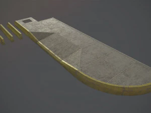 trottoir - ensemble modulaire 4 avec bordure jaune low poly Modèle 3D