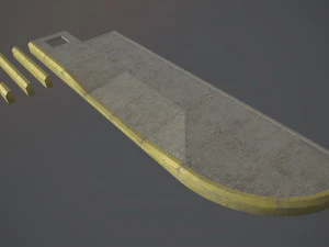 trottoir - ensemble modulaire 4 avec bordure jaune low poly Modèle 3D