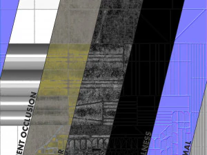 trottoir - ensemble modulaire 4 avec bordure jaune low poly Modèle 3D