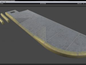 sidewalk - modular set 4 with yellow curb low poly 3D Модель