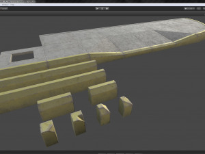 sidewalk - modular set 4 with yellow curb low poly 3D Модель