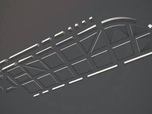 sidewalk - modular set 4 with yellow curb low poly 3D Модель