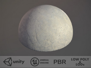 concrete hemisphere barrier pack 1 three color options low poly lods Modelo 3D