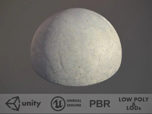 콘크리트 반구 장벽 팩 1 세 가지 색상 옵션 낮은 폴리로드 3D 모델