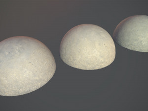 concrete hemisphere barrier pack 1 three color options low poly lods 3D Модель
