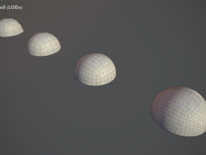 concrete hemisphere barrier pack 1 three color options low poly lods 3D Модель