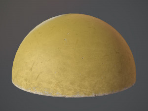 concrete hemisphere barrier painted yellow pack 1 v1 low poly lods 3D 模型