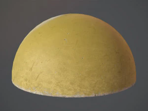 barri&egrave;re h&eacute;misph&egrave;re en b&eacute;ton peinte en jaune pack 1 v1 low poly lods Modèle 3D