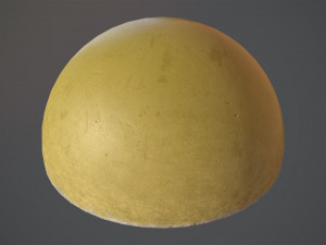concrete hemisphere barrier painted yellow pack 1 v1 low poly lods 3D 模型