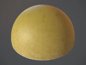 barri&egrave;re h&eacute;misph&egrave;re en b&eacute;ton peinte en jaune pack 1 v1 low poly lods Modèle 3D