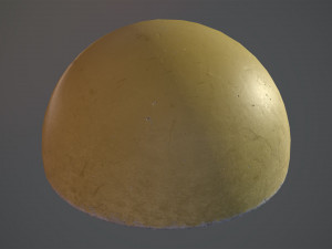 concrete hemisphere barrier painted yellow pack 1 v1 low poly lods 3D 模型